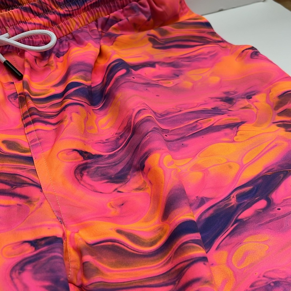 Papi Vibrant Orange and Purple Swim Trunks/ S-XL - Picture 4 of 11
